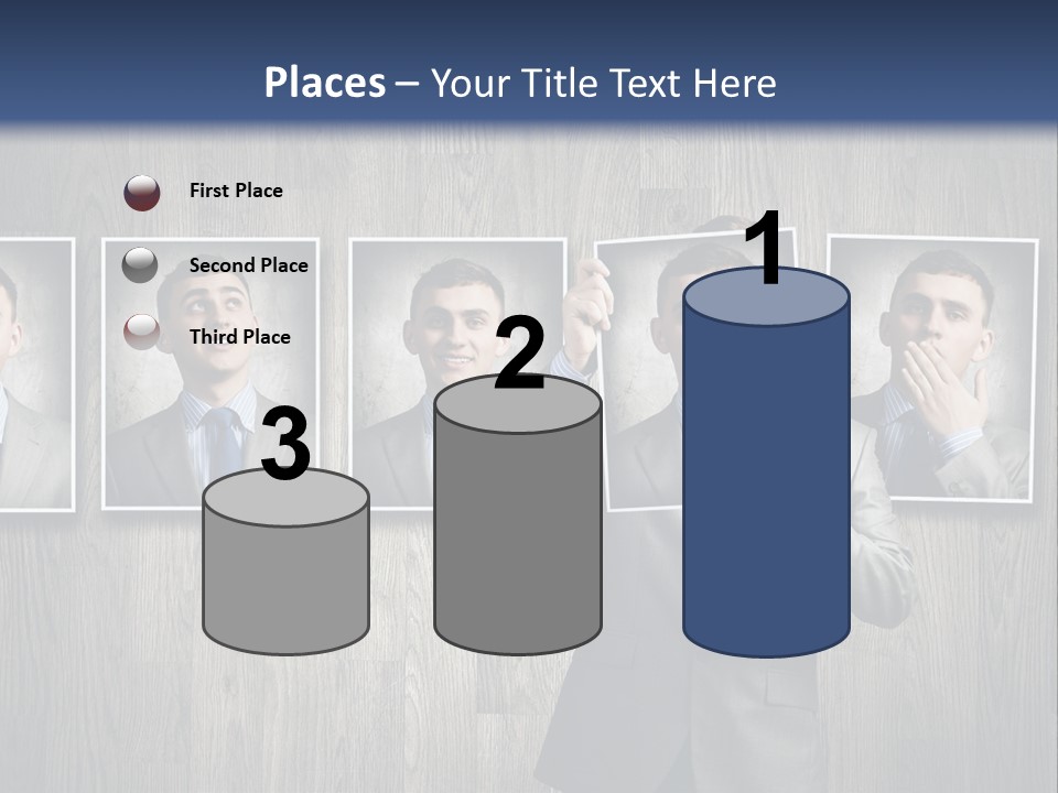 A Man In A Suit Is Holding His Hand Up To His Face PowerPoint Template