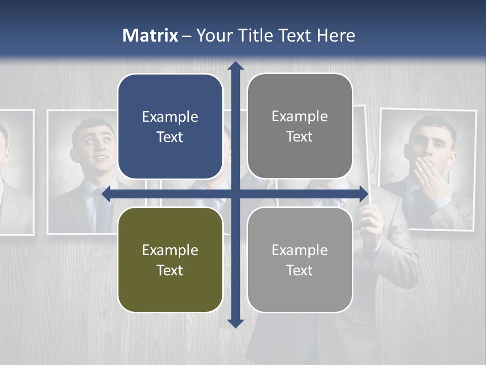 A Man In A Suit Is Holding His Hand Up To His Face PowerPoint Template