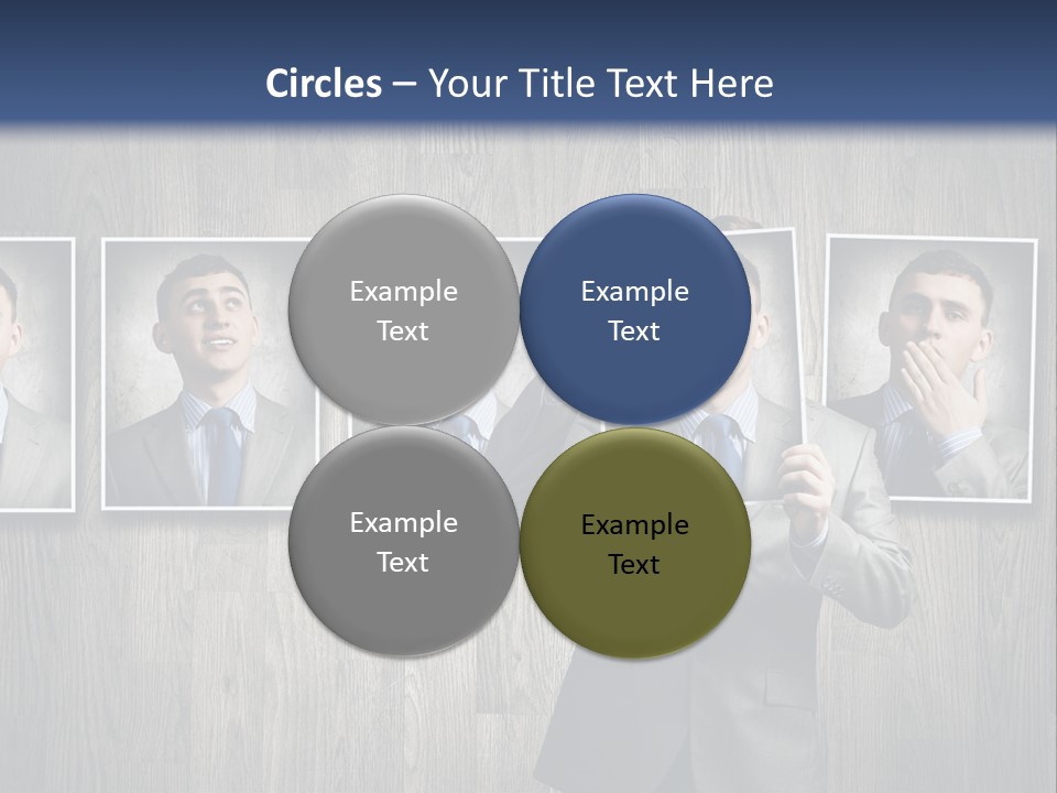 A Man In A Suit Is Holding His Hand Up To His Face PowerPoint Template