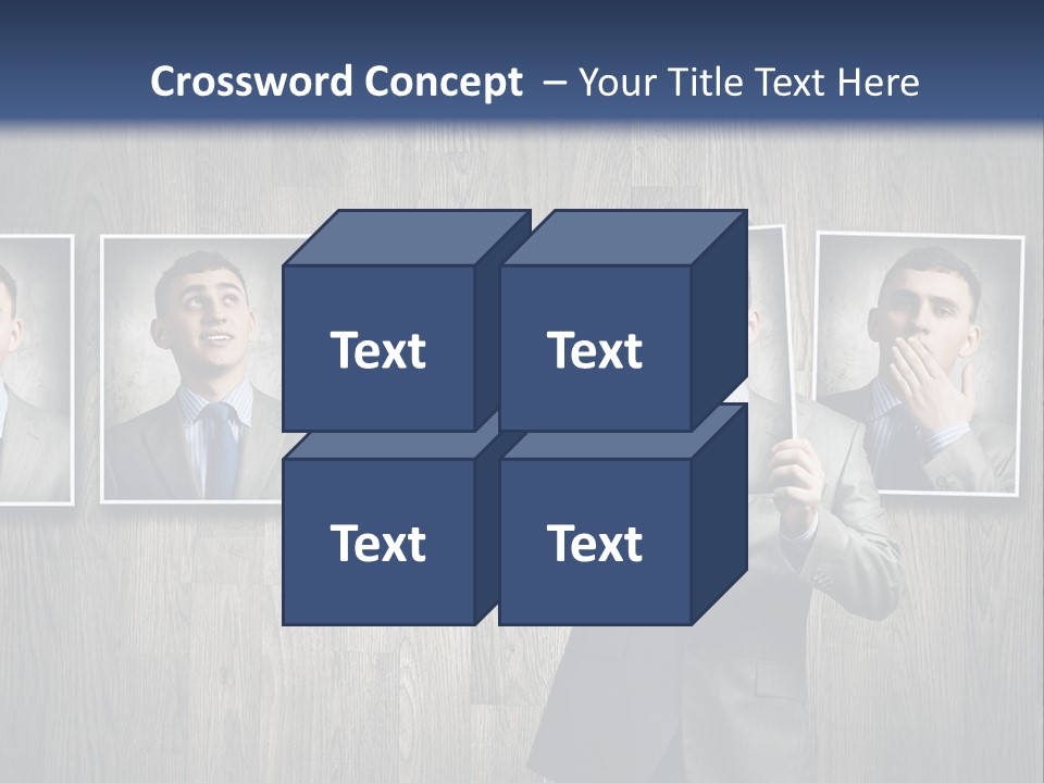 A Man In A Suit Is Holding His Hand Up To His Face PowerPoint Template