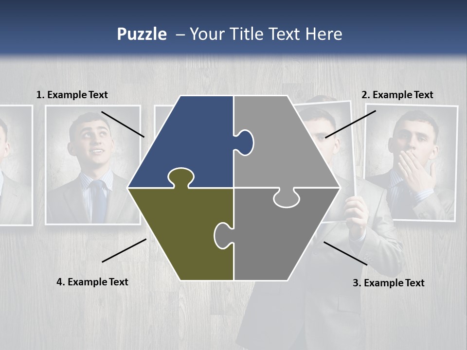 A Man In A Suit Is Holding His Hand Up To His Face PowerPoint Template