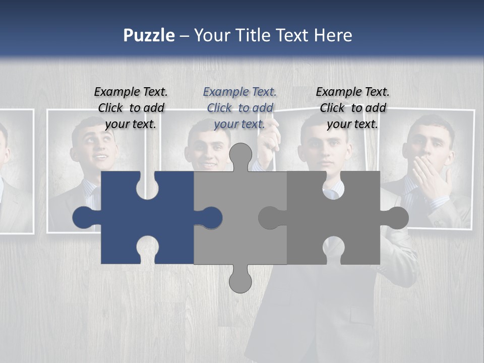 A Man In A Suit Is Holding His Hand Up To His Face PowerPoint Template