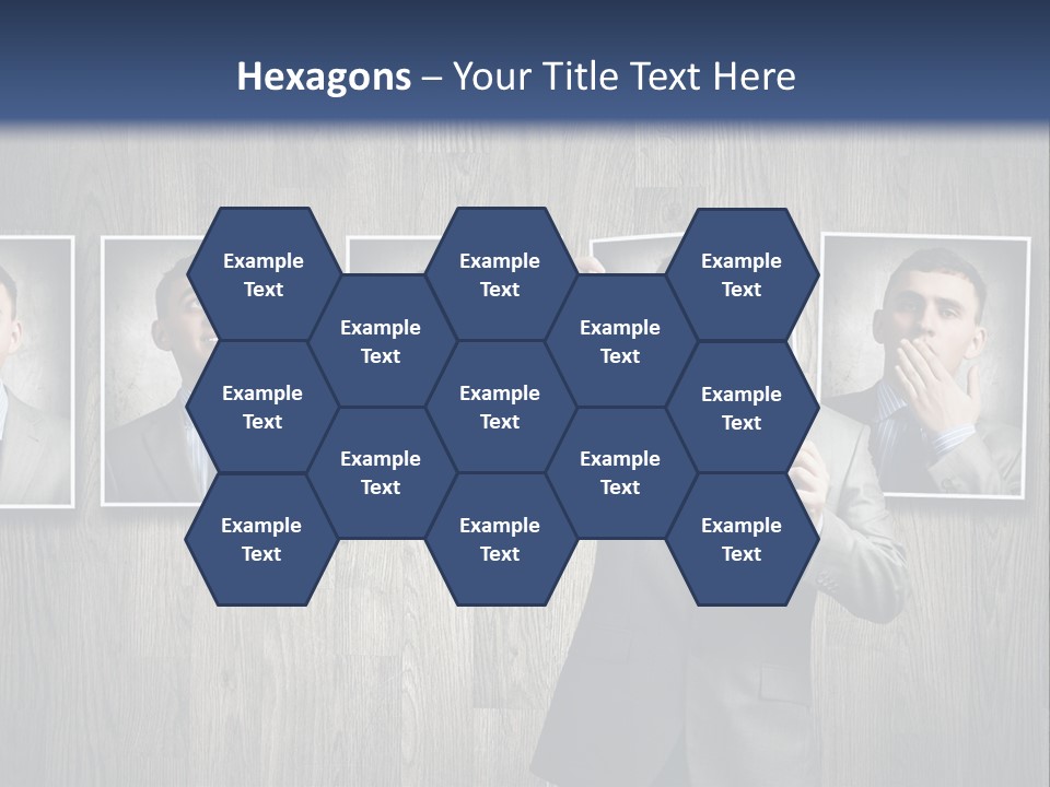 A Man In A Suit Is Holding His Hand Up To His Face PowerPoint Template