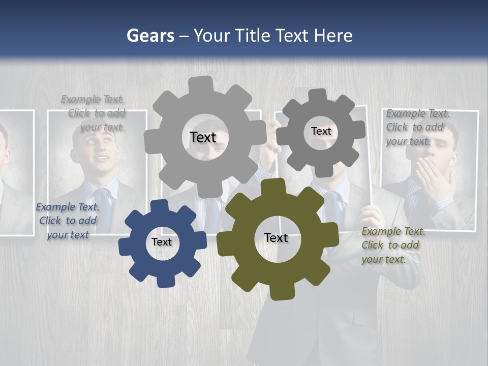 A Man In A Suit Is Holding His Hand Up To His Face PowerPoint Template