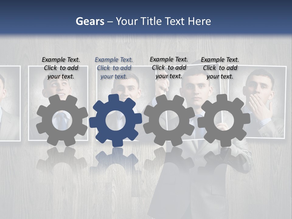 A Man In A Suit Is Holding His Hand Up To His Face PowerPoint Template