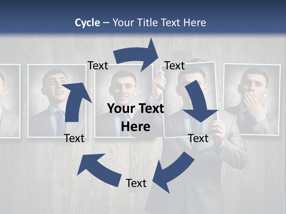 A Man In A Suit Is Holding His Hand Up To His Face PowerPoint Template