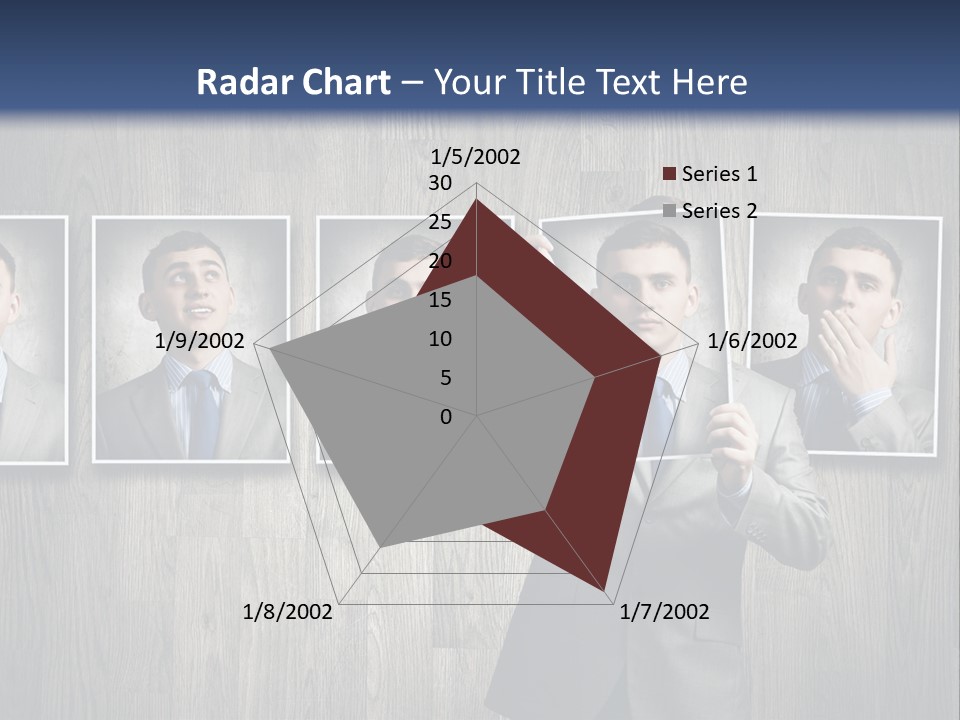 A Man In A Suit Is Holding His Hand Up To His Face PowerPoint Template