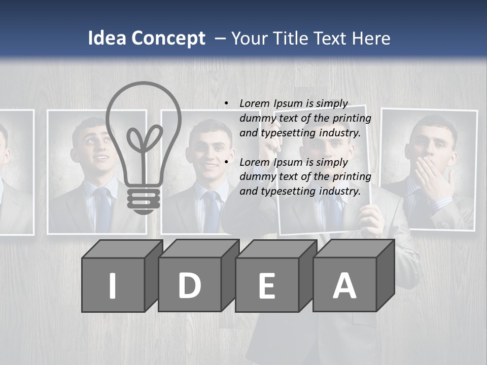 A Man In A Suit Is Holding His Hand Up To His Face PowerPoint Template