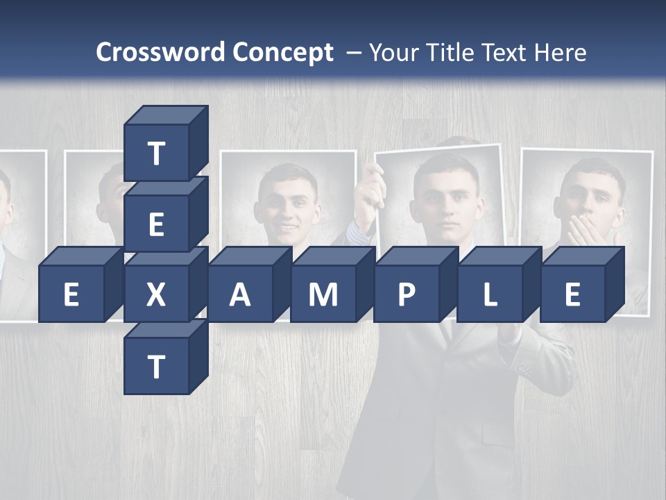 A Man In A Suit Is Holding His Hand Up To His Face PowerPoint Template