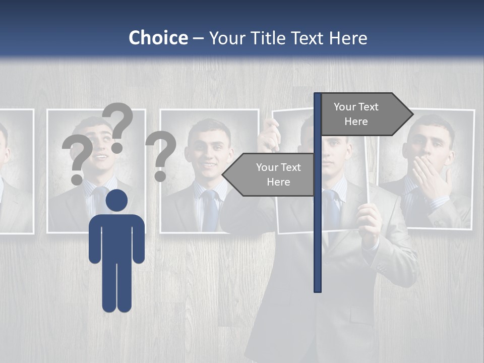 A Man In A Suit Is Holding His Hand Up To His Face PowerPoint Template