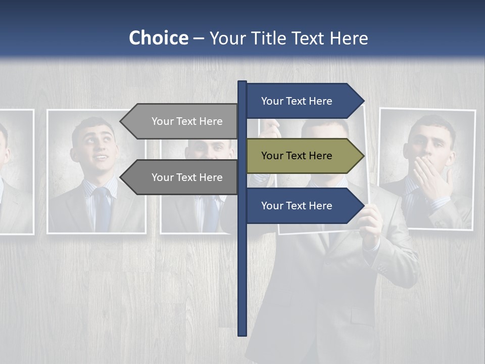 A Man In A Suit Is Holding His Hand Up To His Face PowerPoint Template