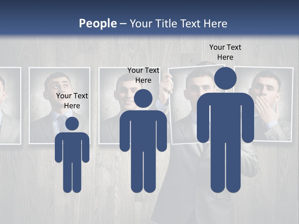 A Man In A Suit Is Holding His Hand Up To His Face PowerPoint Template