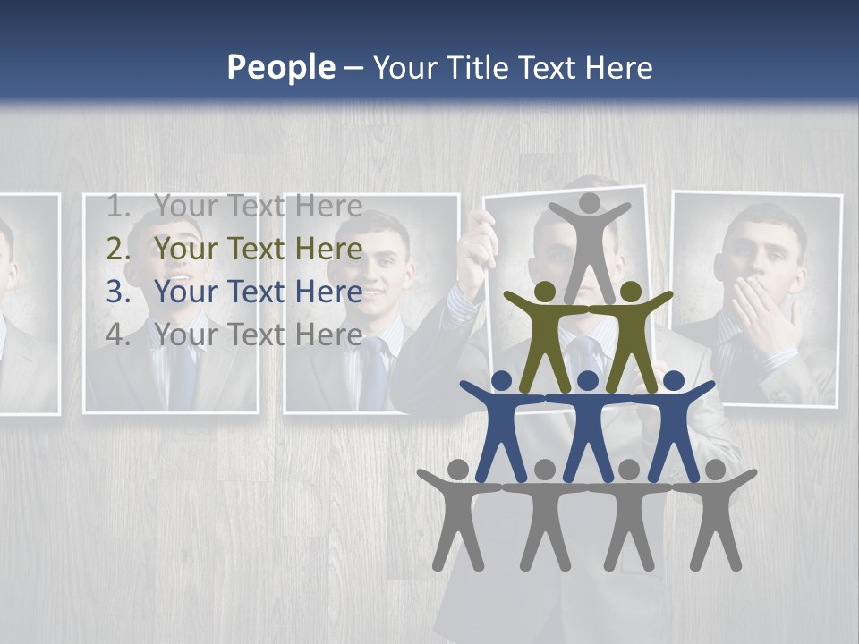 A Man In A Suit Is Holding His Hand Up To His Face PowerPoint Template