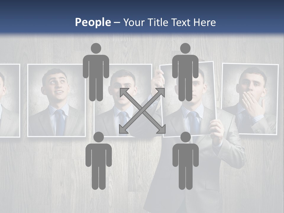 A Man In A Suit Is Holding His Hand Up To His Face PowerPoint Template