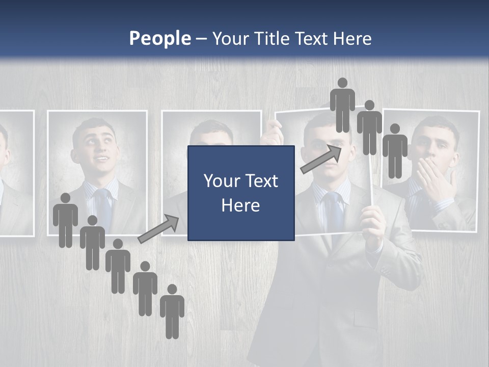 A Man In A Suit Is Holding His Hand Up To His Face PowerPoint Template