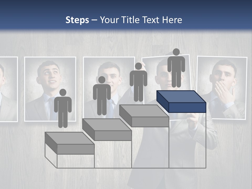 A Man In A Suit Is Holding His Hand Up To His Face PowerPoint Template