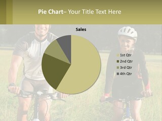 A Man And A Woman Riding Bikes In A Field PowerPoint Template