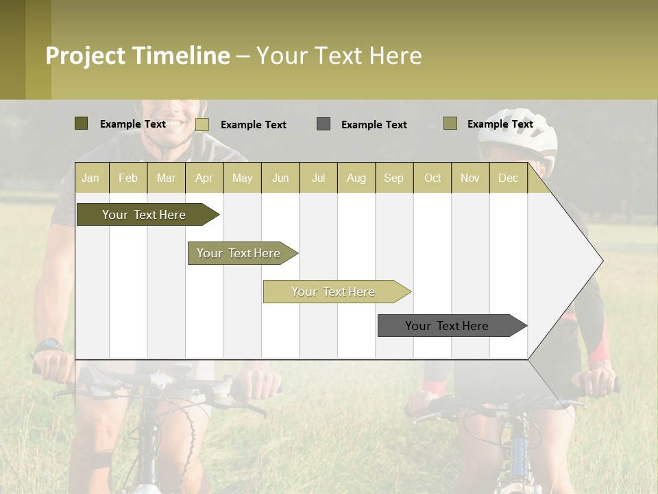 A Man And A Woman Riding Bikes In A Field PowerPoint Template