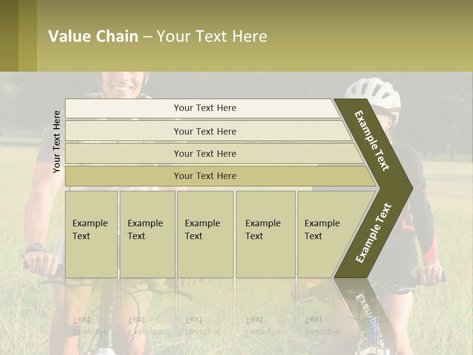 A Man And A Woman Riding Bikes In A Field PowerPoint Template