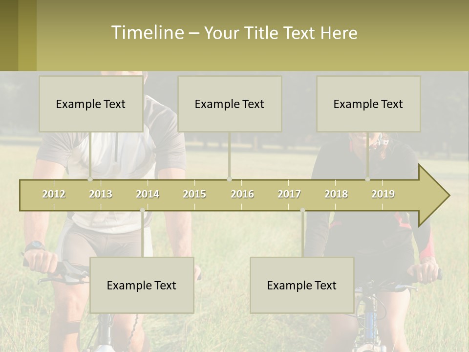A Man And A Woman Riding Bikes In A Field PowerPoint Template