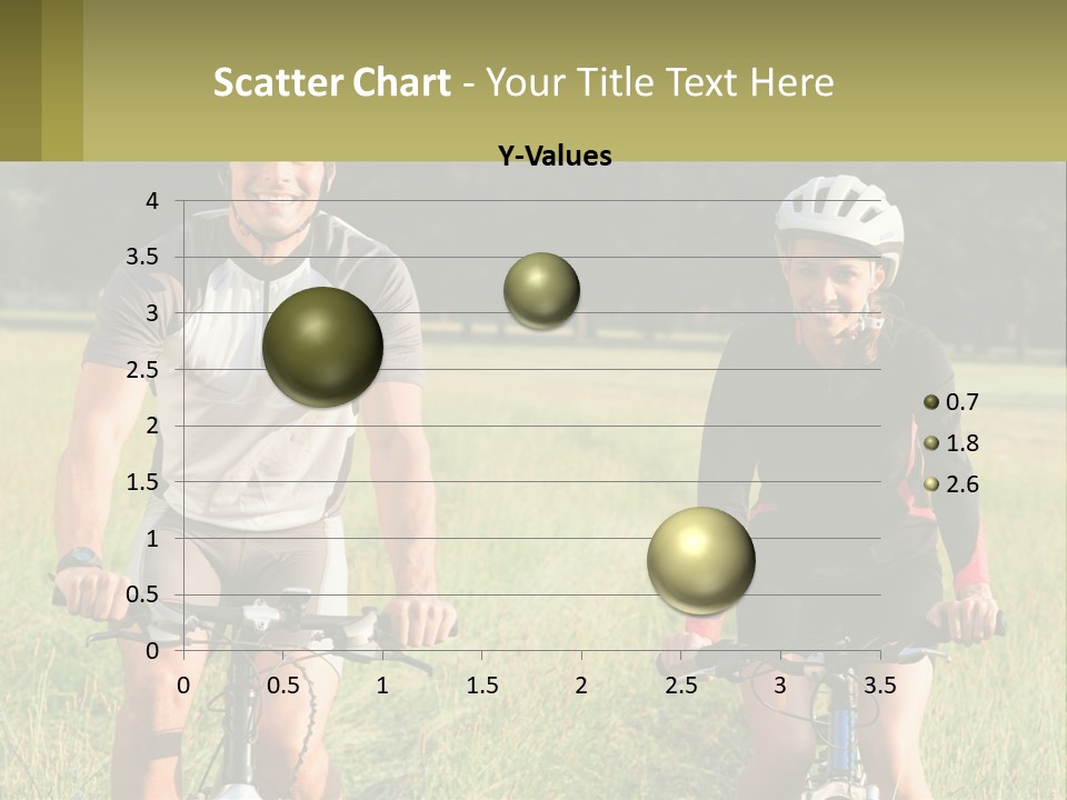 A Man And A Woman Riding Bikes In A Field PowerPoint Template