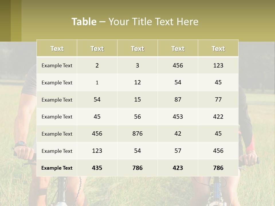 A Man And A Woman Riding Bikes In A Field PowerPoint Template