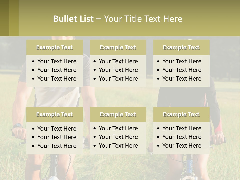 A Man And A Woman Riding Bikes In A Field PowerPoint Template