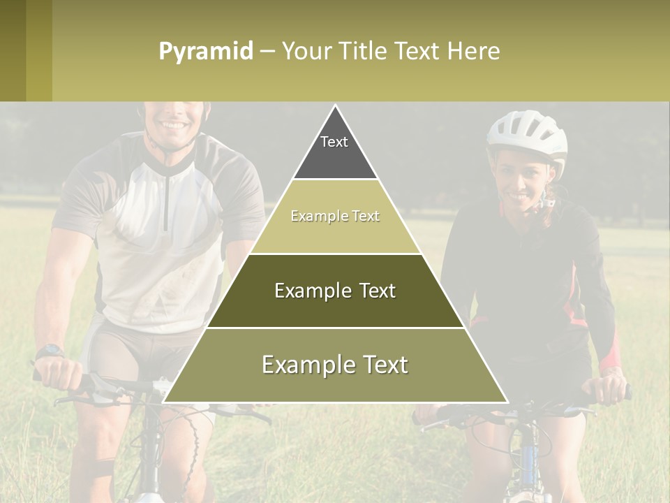 A Man And A Woman Riding Bikes In A Field PowerPoint Template