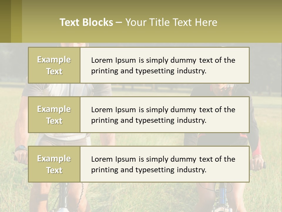 A Man And A Woman Riding Bikes In A Field PowerPoint Template