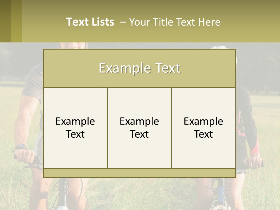 A Man And A Woman Riding Bikes In A Field PowerPoint Template