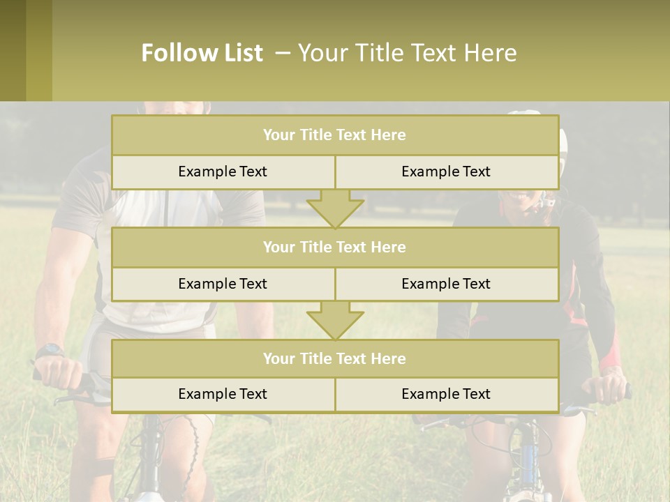A Man And A Woman Riding Bikes In A Field PowerPoint Template