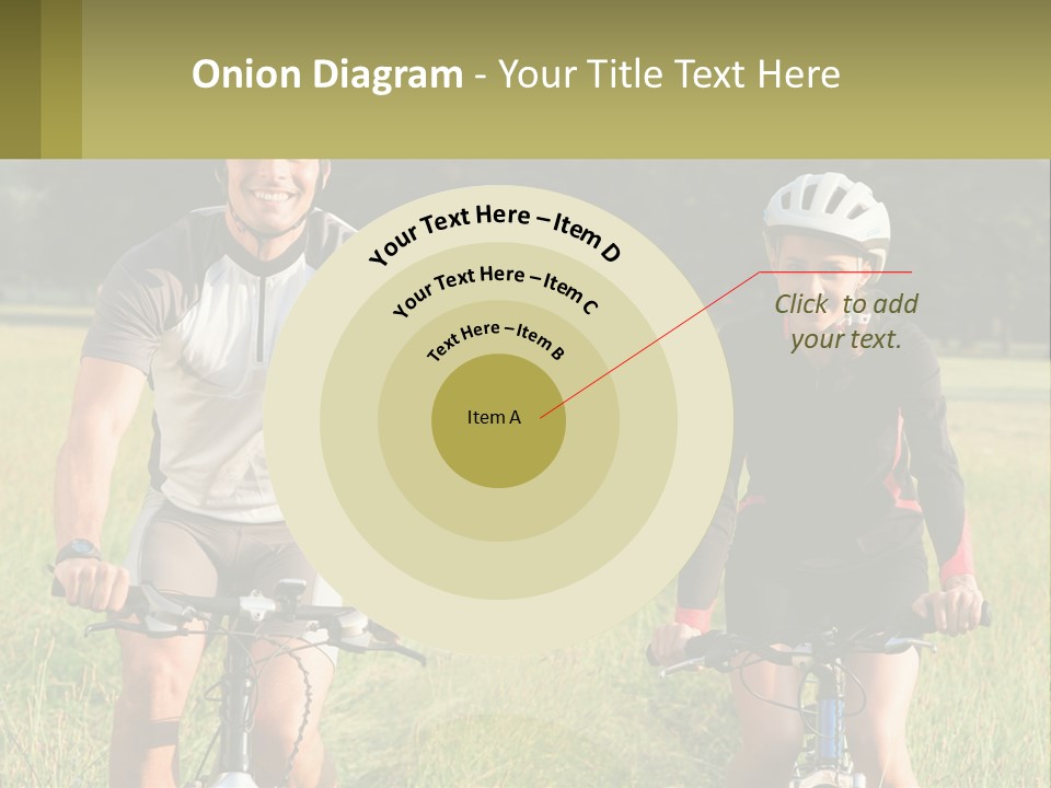 A Man And A Woman Riding Bikes In A Field PowerPoint Template