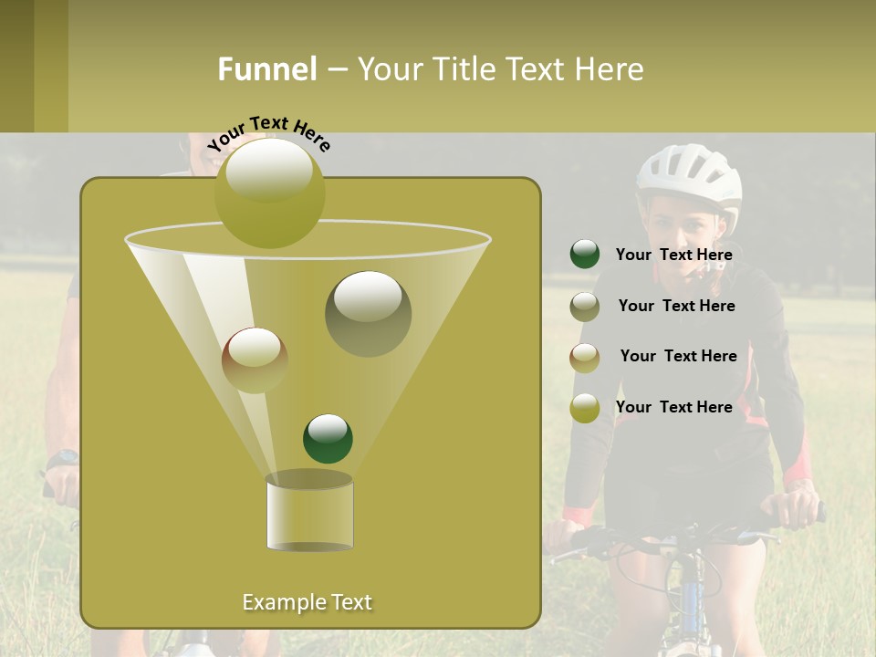 A Man And A Woman Riding Bikes In A Field PowerPoint Template