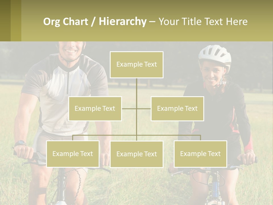 A Man And A Woman Riding Bikes In A Field PowerPoint Template