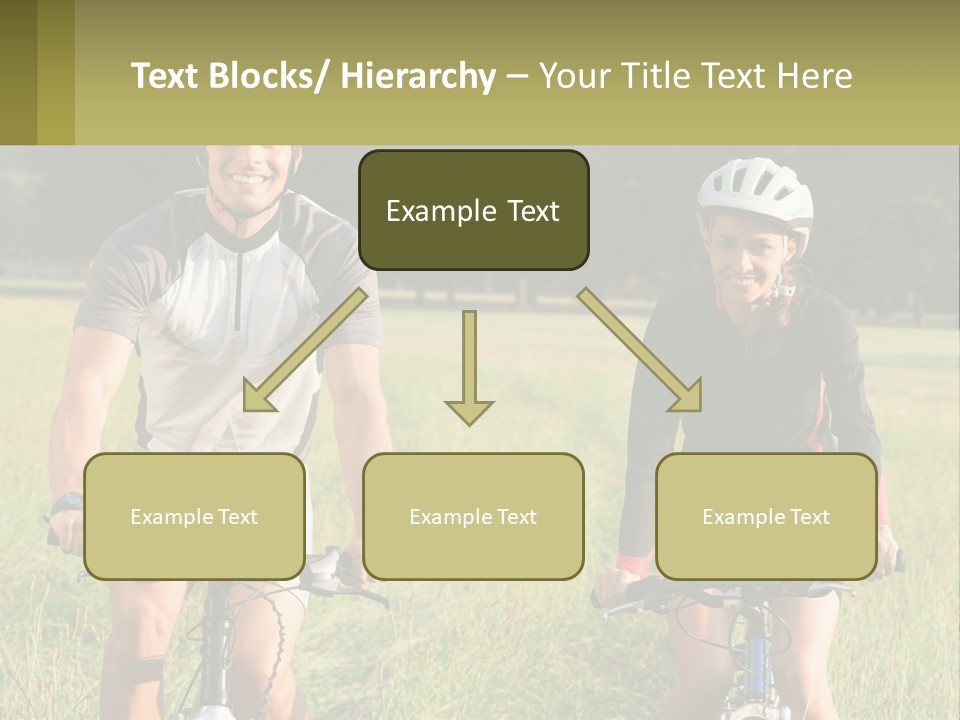 A Man And A Woman Riding Bikes In A Field PowerPoint Template
