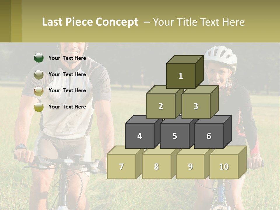 A Man And A Woman Riding Bikes In A Field PowerPoint Template