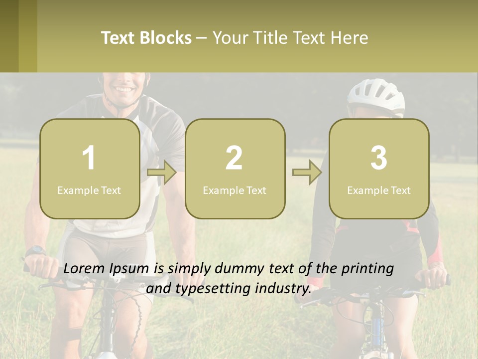 A Man And A Woman Riding Bikes In A Field PowerPoint Template