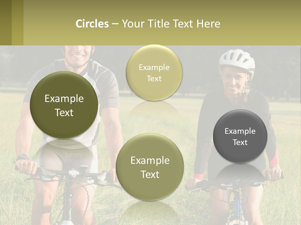 A Man And A Woman Riding Bikes In A Field PowerPoint Template