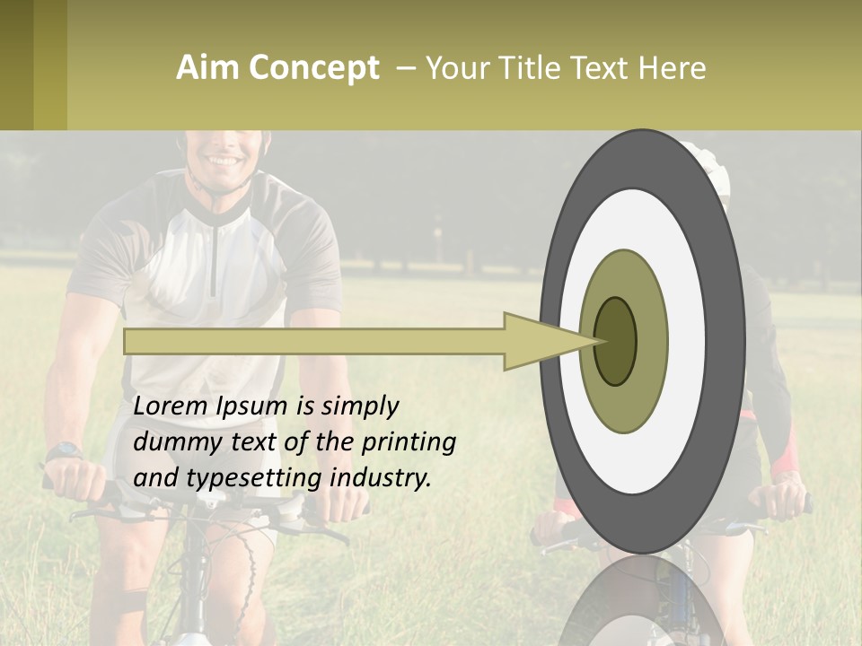 A Man And A Woman Riding Bikes In A Field PowerPoint Template