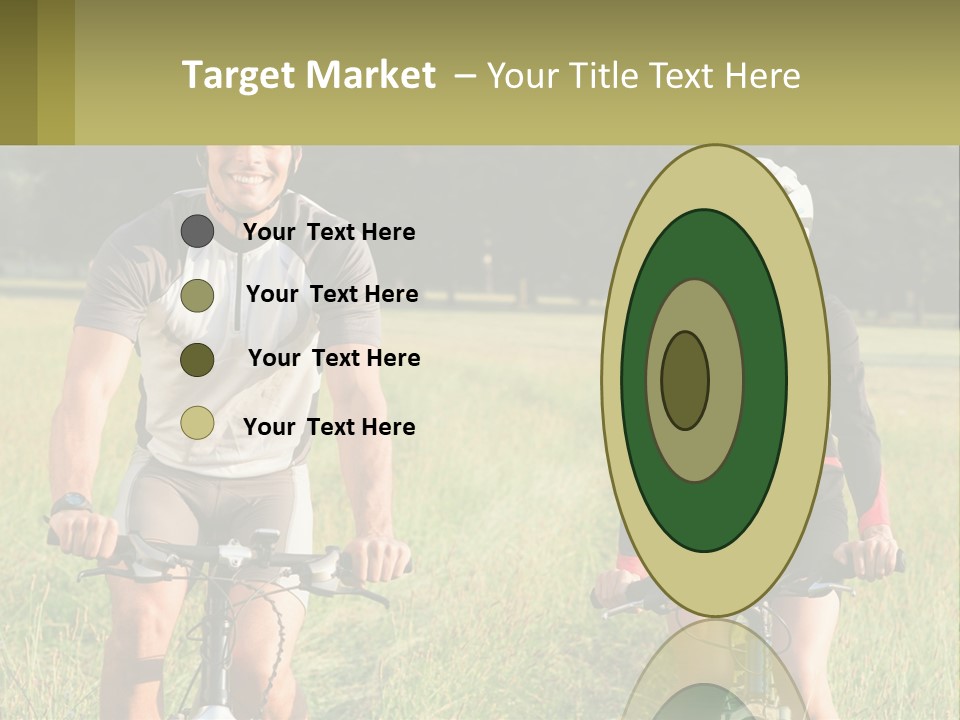 A Man And A Woman Riding Bikes In A Field PowerPoint Template