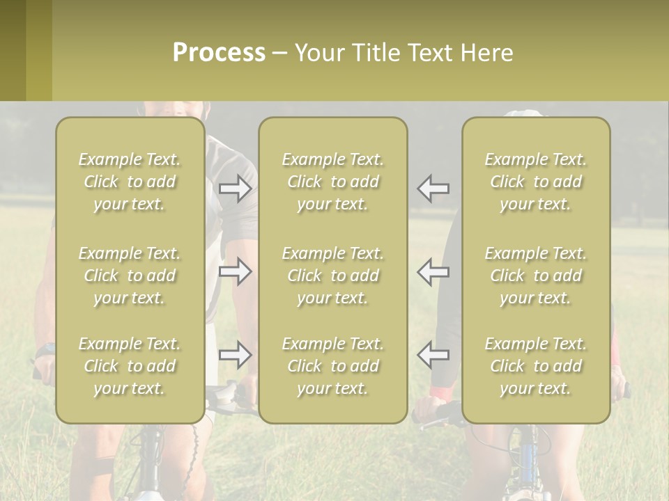 A Man And A Woman Riding Bikes In A Field PowerPoint Template