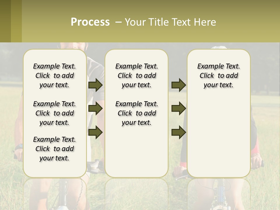 A Man And A Woman Riding Bikes In A Field PowerPoint Template