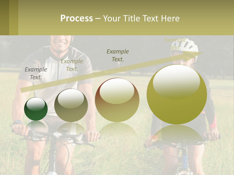 A Man And A Woman Riding Bikes In A Field PowerPoint Template