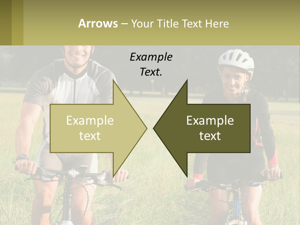 A Man And A Woman Riding Bikes In A Field PowerPoint Template