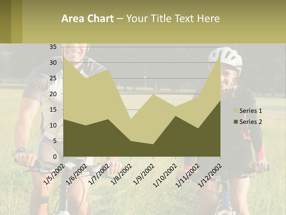 A Man And A Woman Riding Bikes In A Field PowerPoint Template