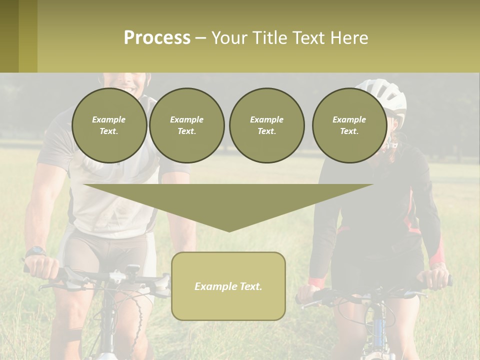 A Man And A Woman Riding Bikes In A Field PowerPoint Template
