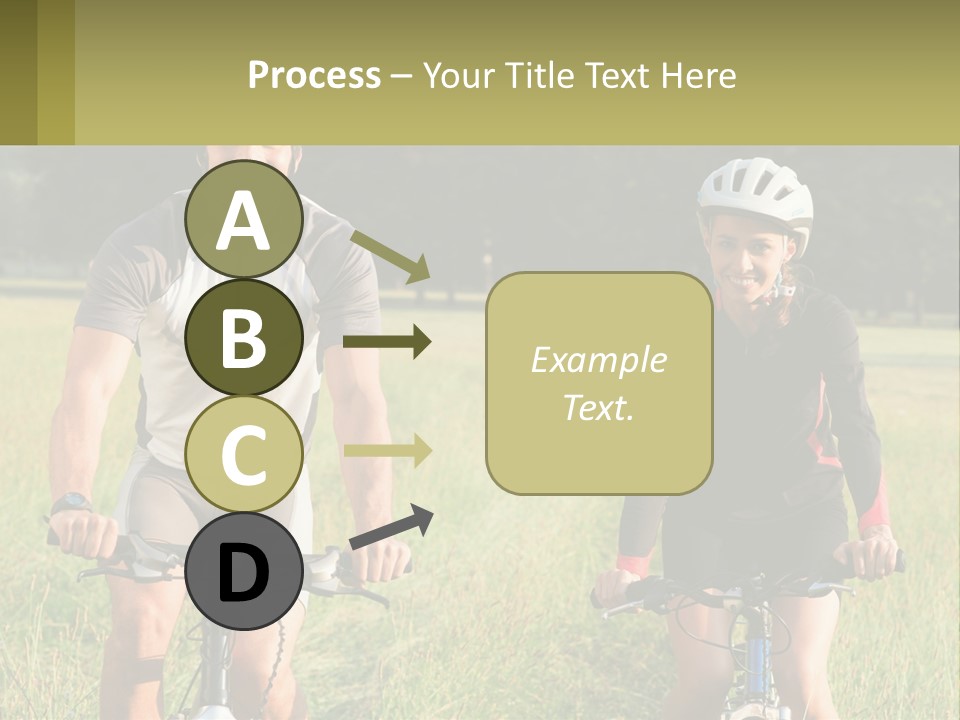 A Man And A Woman Riding Bikes In A Field PowerPoint Template