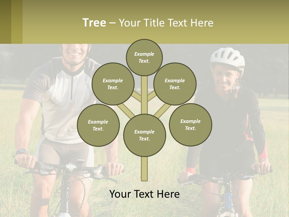 A Man And A Woman Riding Bikes In A Field PowerPoint Template