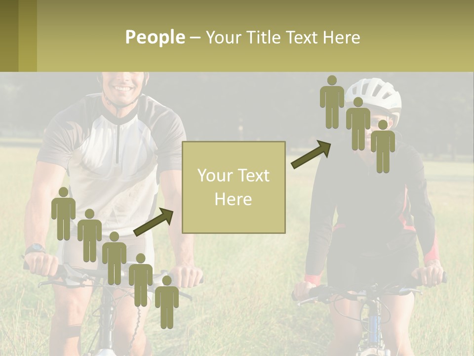 A Man And A Woman Riding Bikes In A Field PowerPoint Template