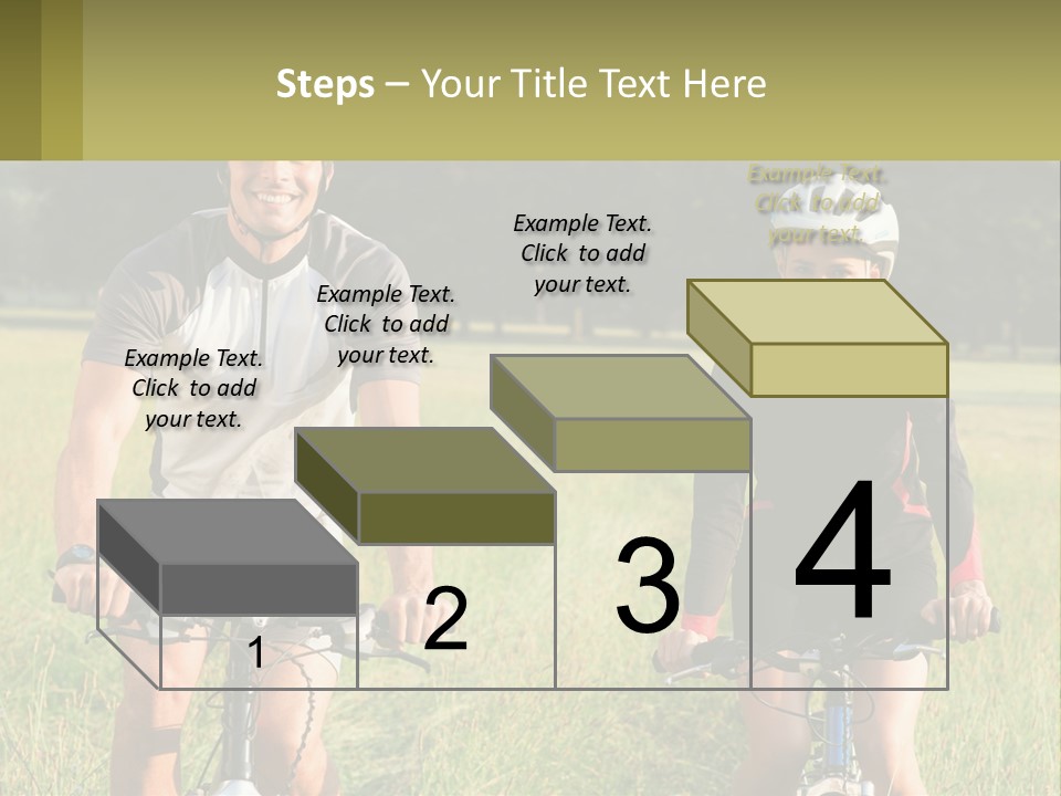 A Man And A Woman Riding Bikes In A Field PowerPoint Template